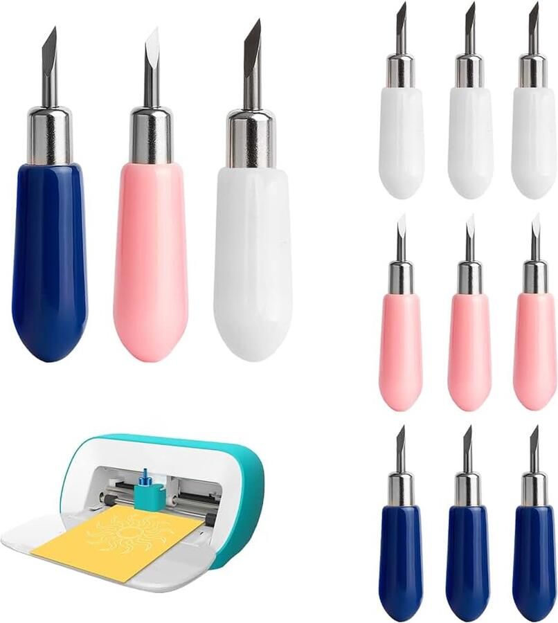 12 stuks snijbladen voor Cricut Joy snijplotter-messen reservemesjes voor nauwkeurig snijden met 30 45 60 graden fijne punt met Cricut Joy snijmachine voor papier vinyl