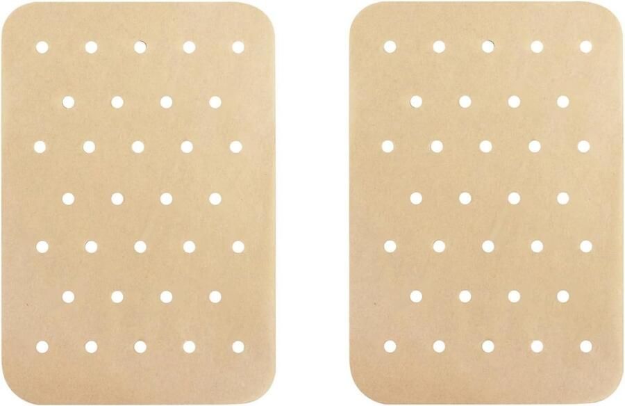 120 stuks Airfryer-papieren bakvormen Airfryer-bakvormen compatibel met Ninja Foodi Dual Airfryer antiaanbak geperforeerd bakpapier compatibel met Ninja DZ201 DZ401