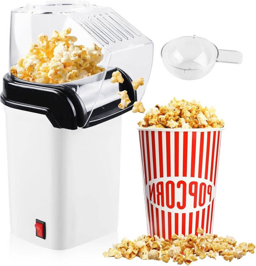 1200 W popcornmachine hetelucht-popcornmachine olievrij voor familiebijeenkomsten en kerstfeesten