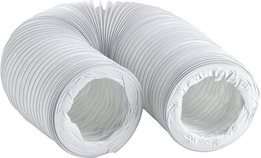 125 mm 6 m PVC Flexibele Afvoerslang Wit voor Airconditioning Afzuigkap Droger