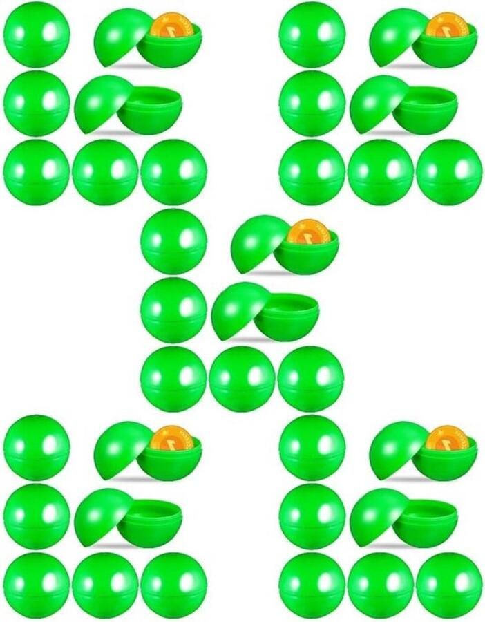 125 stuks holle bingoballen van kunststof met een diameter van 40 mm geschikt voor bingo-kooien en tombola's
