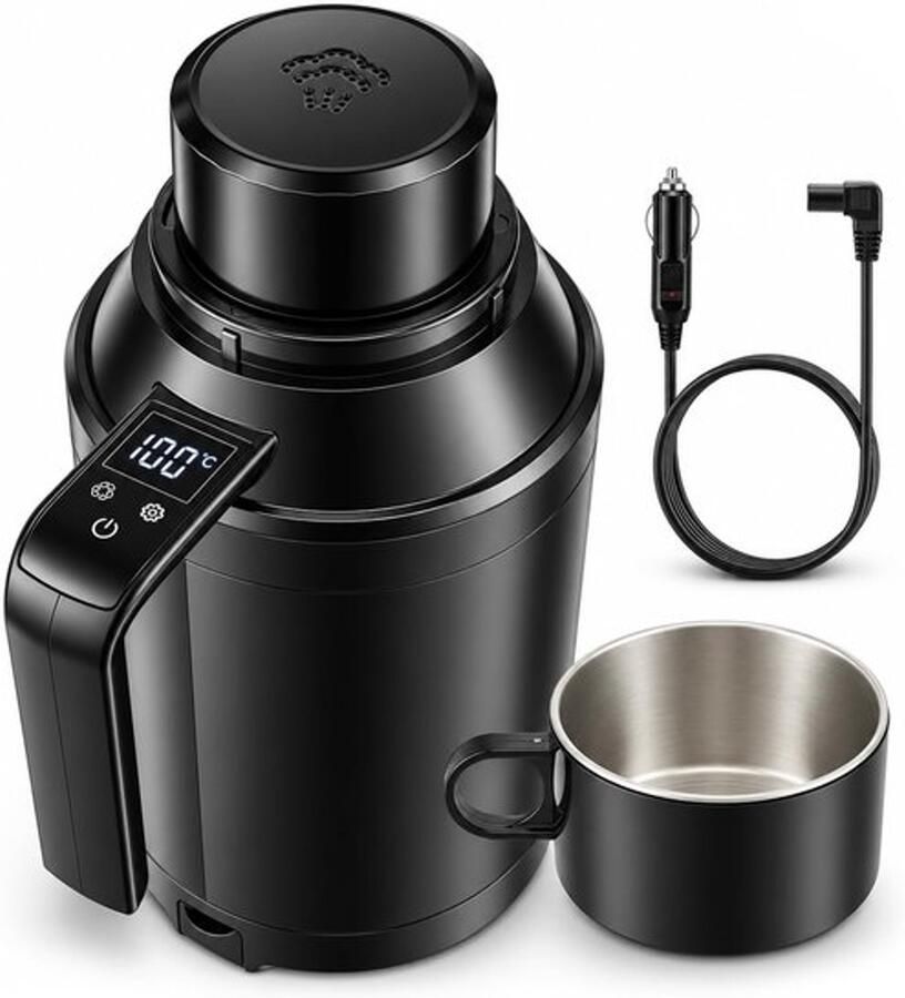 12V-24V waterkoker voor auto 1 2 liter mobiele waterkoker roestvrij