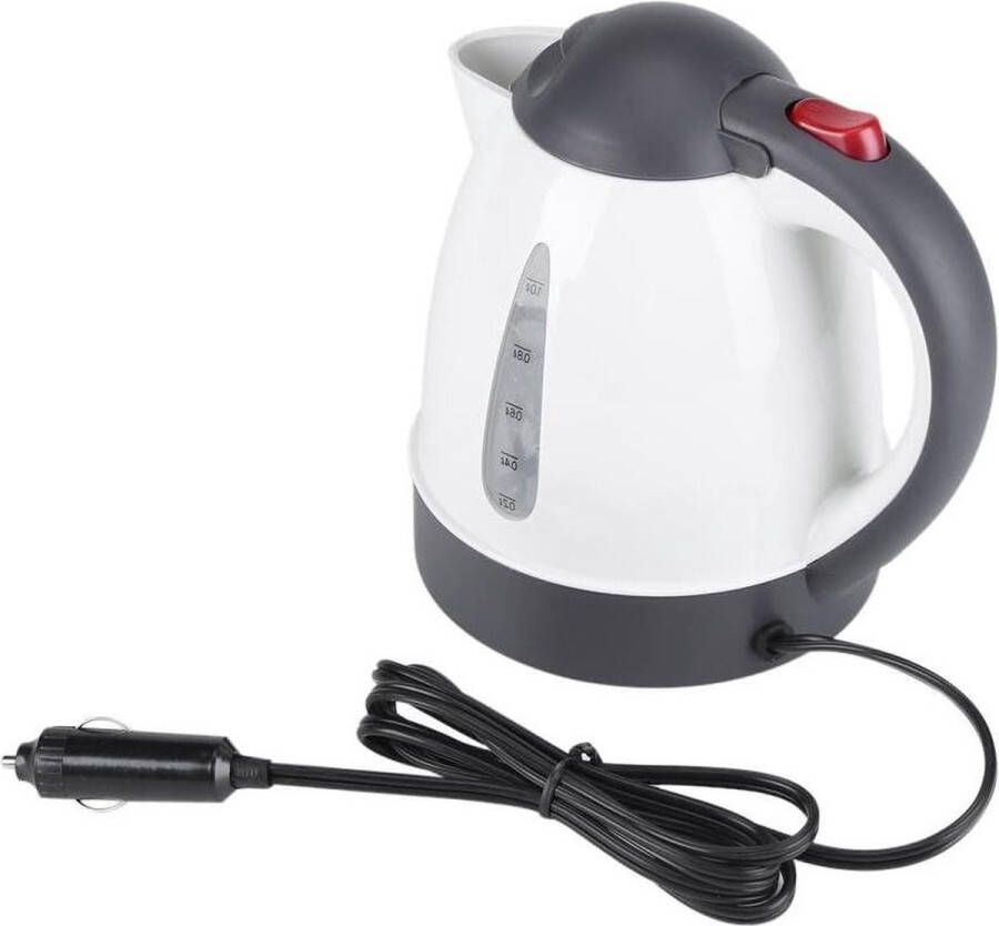 12V Autowaterkoker 1 liter elektrische waterkoker voor vrachtwagens reiswaterkoker met sigarettenaansteker waterkoker voor auto camping en autorit water koffie thee snel koken