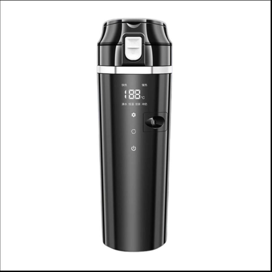 12V 24V Auto Verwarmde Mok – Digitale LCD Display – 500 ML Roestvrijstalen Slimme Waterkoker – Koffie & Melk Verwarming