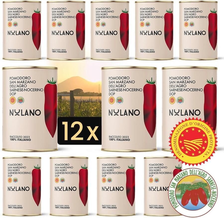 12x 400g San Marzano Tomaten in Blik Authentieke Italiaanse Pizzatomaten