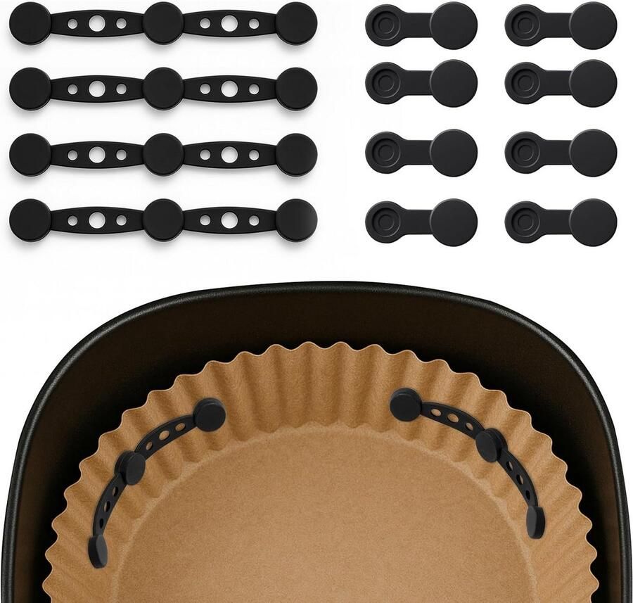 12x Magnetische Clips voor Airfryer Bakpapier Hittebestendige Siliconen Houders