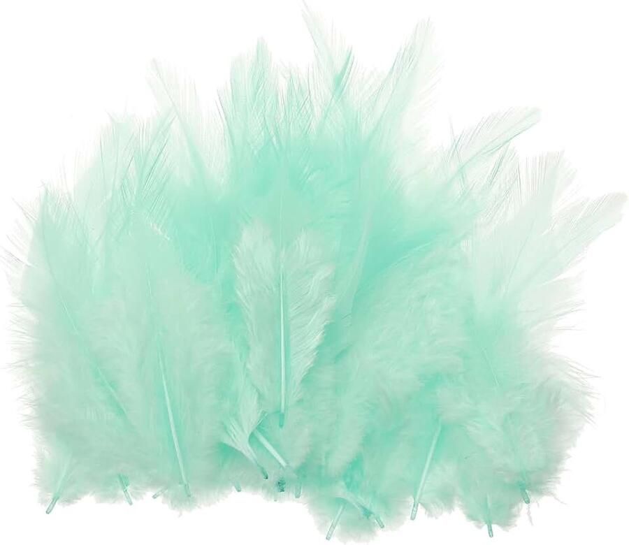 13-15 cm Haansveren 100 stuks natuurlijke veren voor knutselen kleurrijke pluizige veren voor droomvangers handwerk kleding kostuums bruiloft Licht Cyaan