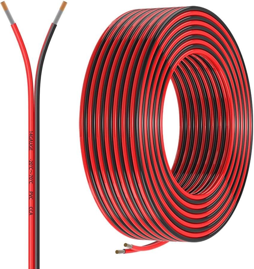 14 AWG 2 geleiders 15 3 meter elektrische draad rode zwarte kabel flexibele laagspanning pvc-verlengkabel met koper bekleed aluminium verlengkabel voor auto-luidsprekerdraad led-draad 12 V 24 V
