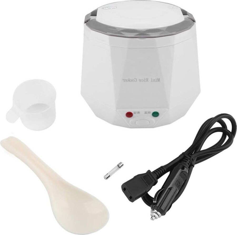 140 W 13 l Elektrisch Draagbaar Multifunctioneel Rijstkoker-Auto-Stomer voor Vrachtwagen Mini-Rijstkoker 24 V Wit