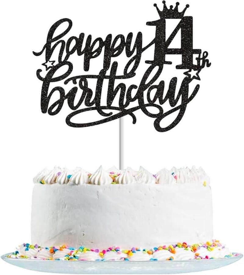 14th Birthday Cake Topper Glitter voor Hello 14 Cheers tot 14 jaar 14 & Fabulous 14e verjaardag Cake Pick 14 jaar oude Verjaardag Party Cake Decorations