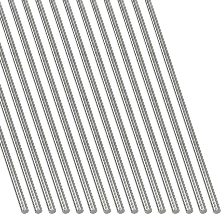 15 stuks 3 mm roestvrij stalen veerdraad assortiment kit recht volledig harde verenstaaldraad roestvrijstalen staven metalen stang voor doe-het-zelf knutselen modelbouw visaccessoires