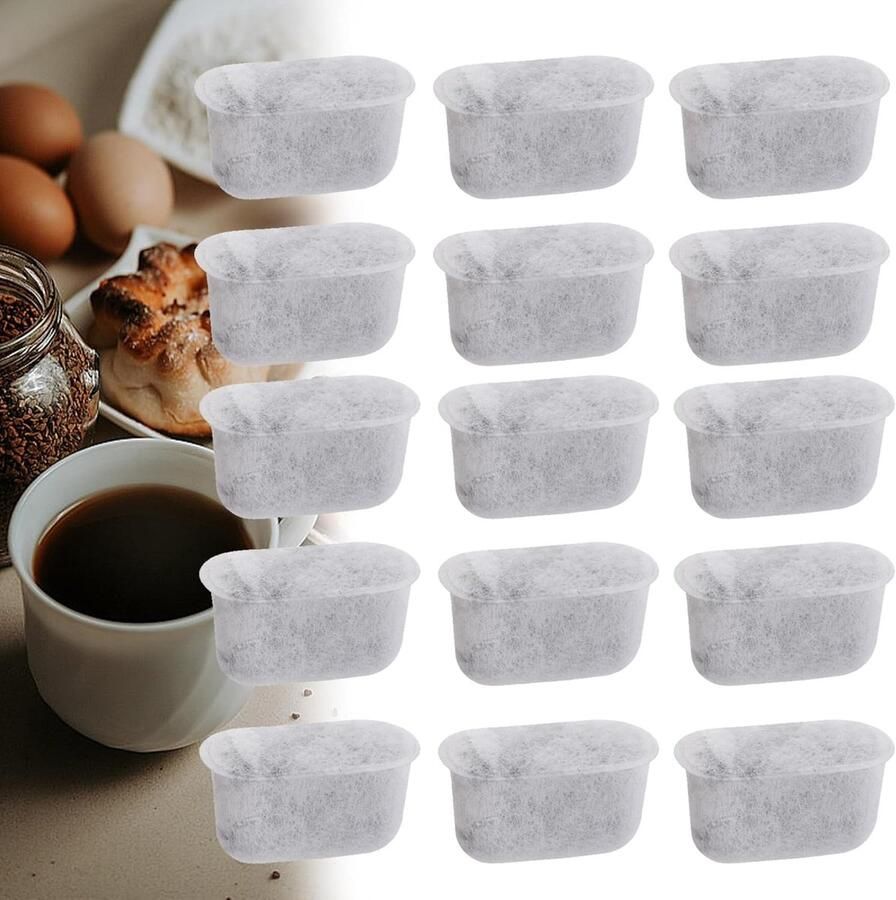 15 Stuks Actieve Koolstof Koffiefilters Vervangende Waterfilters voor Koffiemachines Geschikt voor Apparaten en Koffiebereiding
