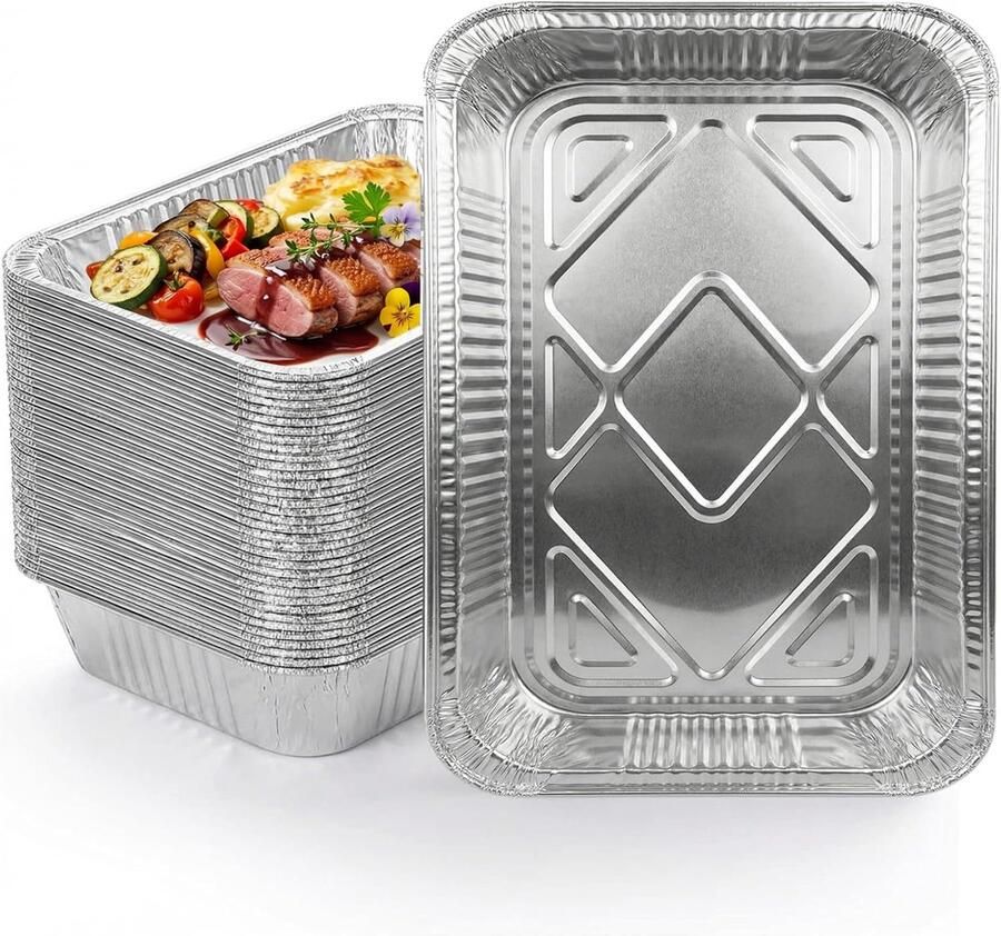 15 stuks aluminium grillschalen groot 4900 ml aluminium grillschalen 37 x 26 5 x 7 cm voor barbecue koken grillen keuken restauratie grillschaal