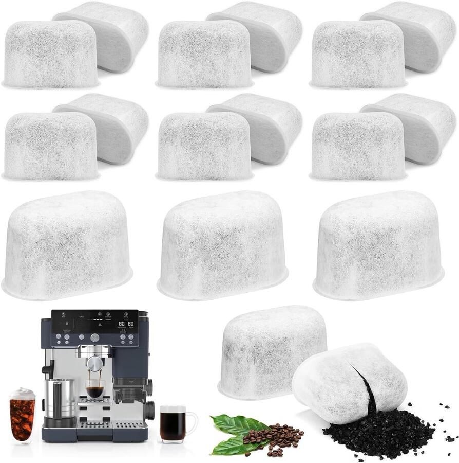15 Stuks Waterfilter Inserts voor Koffiezetapparaten Actieve Koolstoffilters voor Thuis en Kantoor Compatibel met Modellen