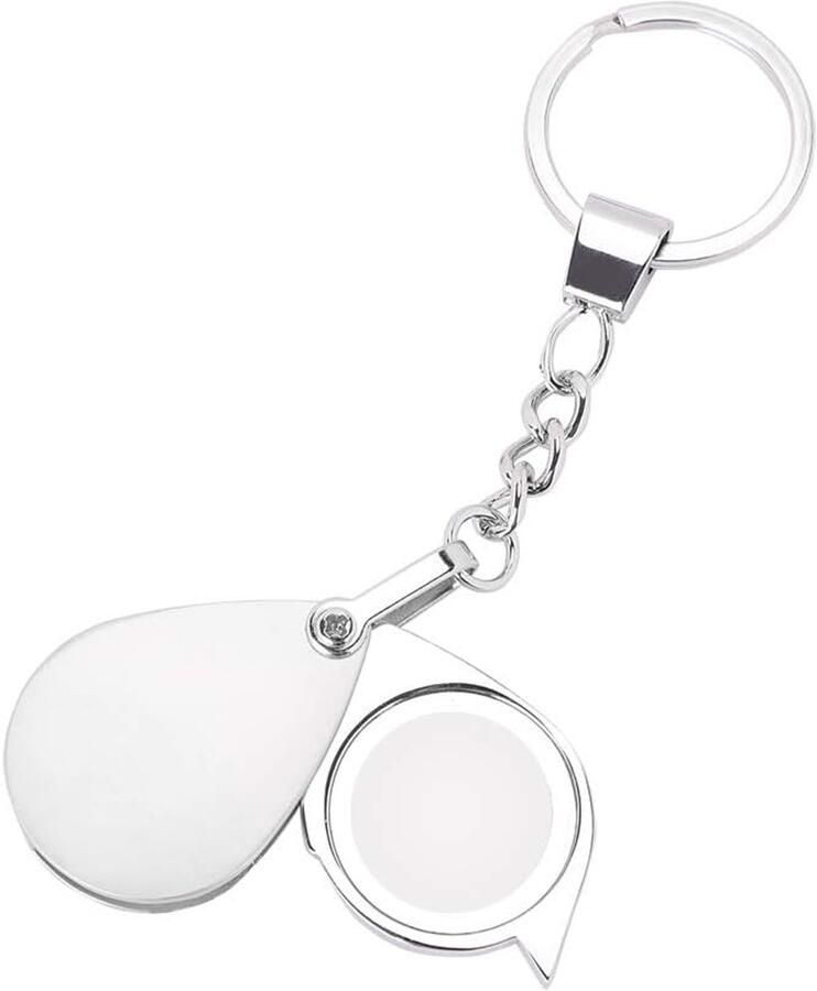 15 x Vergroting Sleutelhanger Auto Zakvergrootglas Kleine Handvergrootglas Metaal Glas Vergrootglas 30 mm Sleutelhanger Vergrootglas Handloep Mini Leesvergrootglas Draagbare Sleutelrol