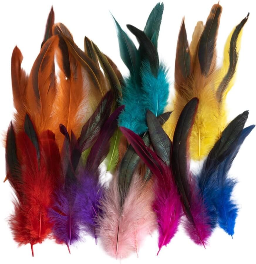150 kleurrijke veren voor knutselen 14-18 cm natuurlijke veren decoratie verschillende veren voor doe-het-zelf dromenvangers maskers oorbellen kleding en podiumaccessoires