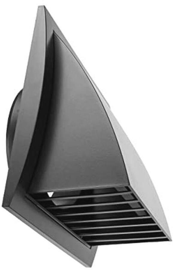 150 mm afzuigkap met regenkap zwart antraciet wandventilatierooster voor buitengebruik