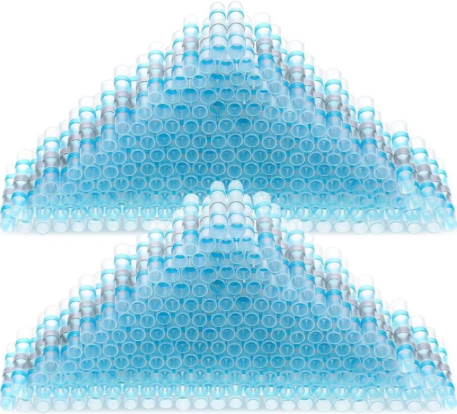 150 stuks soldeerverbinders hittekrimpen stootverbinders waterdichte geïsoleerde elektrische stootverbindingen draadklemmen blauw 16-14 AWG