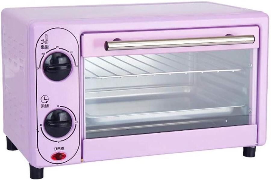 1500W 12L Mini Oven Temperature Adjustment 100-230 and 30 Minute Timer Multifunctional Baking Cake Electric Oven Three-Layer Baking Position Three-Layer Steel Lid Glass Door with Accessory