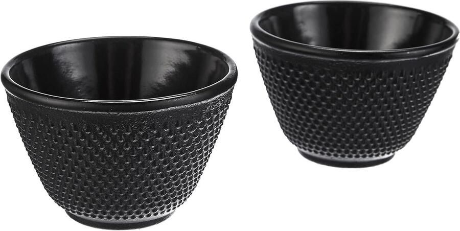 151 set met 2 theeglazen 100 ml gietijzer