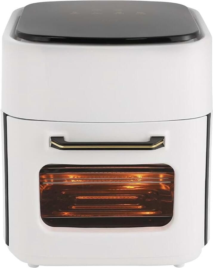 15L mini-oven heteluchtfriteuse 1400 W met 3 accessoires heteluchtfriteuse met digitaal led-display airfryer zonder olie (wit)
