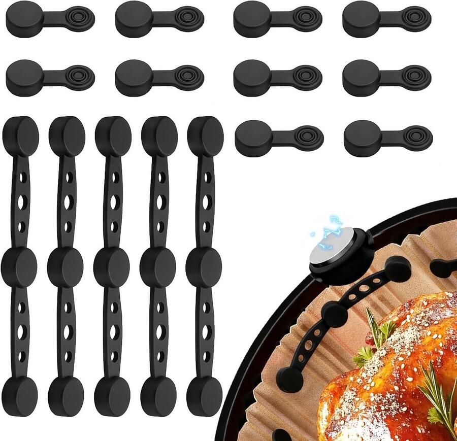 15x Herbruikbare Siliconen Magneten voor Airfryer Bakpapier Hittebestendig & Voedselveilig