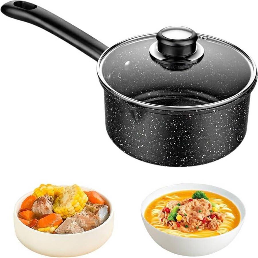 16 cm steelpan met deksel anti-aanbakpan inductie-pan melkkan 1.5 liter pan inductie aardgas universeel 16 cm