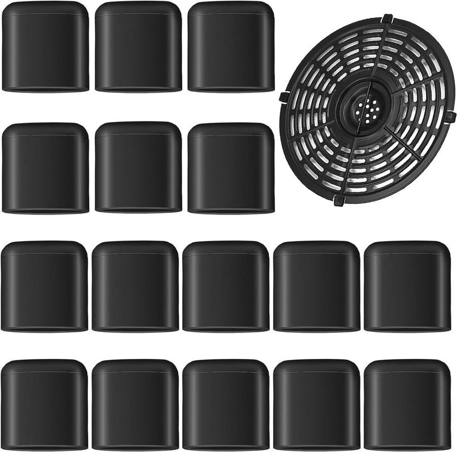 16-delige Rubber Buffer Kookgerei Antikras Covers voor Airfryer Silicone Rubber Voetjes