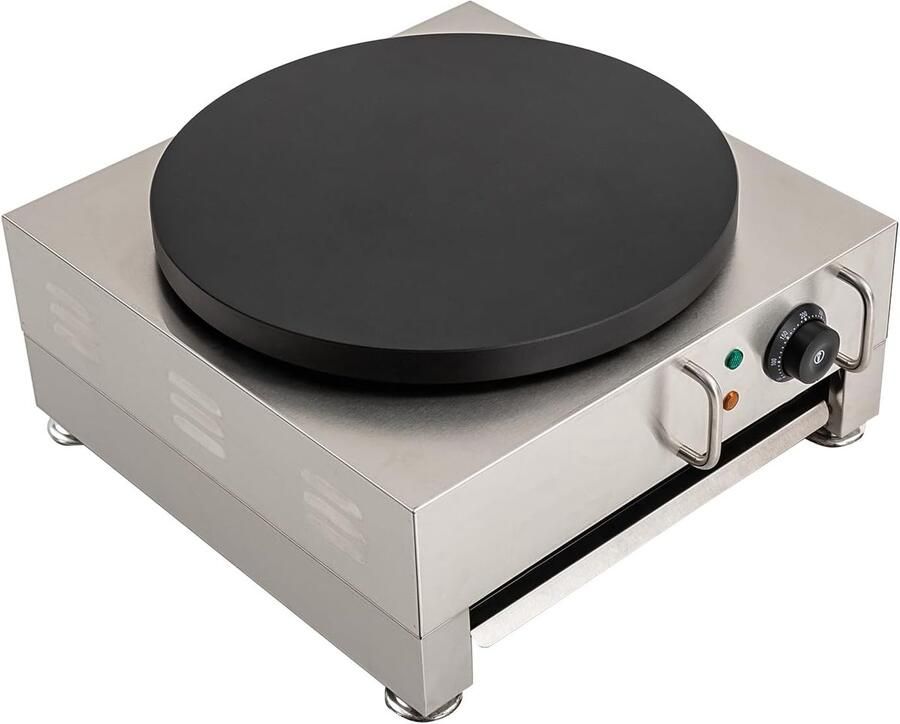 16 inch grote pannenkoekenmachine crêpes griddle elektrisch met houten spreider zilver zwart 220 V 2 8 kW
