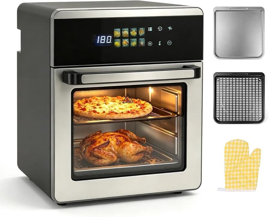 16L 8-in-1 Heteluchtfriteuse Oven van RVS