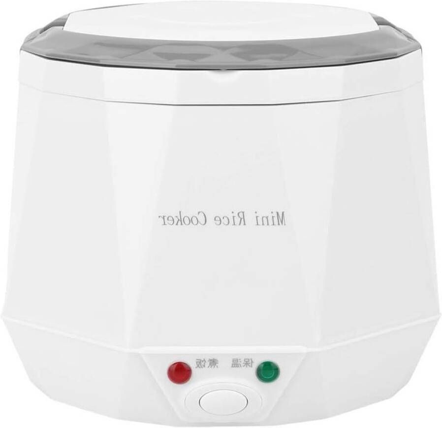 1.6L Mini Draagbare Elektrische Rijstkoker Rijst Kookgereedschap Voedselstomer voor 12V Autogebruik Wit