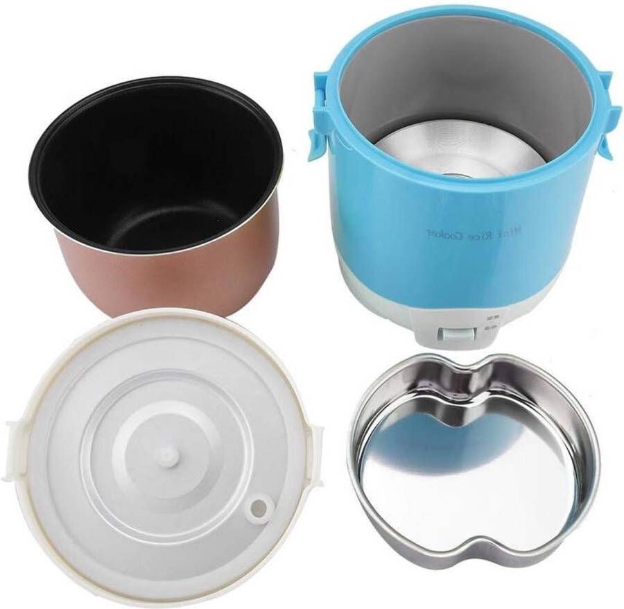 24V 180W rijstkoker 1.6L Elektrisch draagbaar multifunctioneel Mini Travel rijstkoker Verwijderbare pot Voedselstomer voor auto's blauw