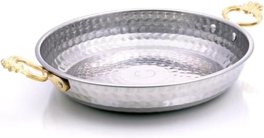 18cm Handgemaakte Roestvrijstalen Pan met Koper Effect Geschikt voor Inductie