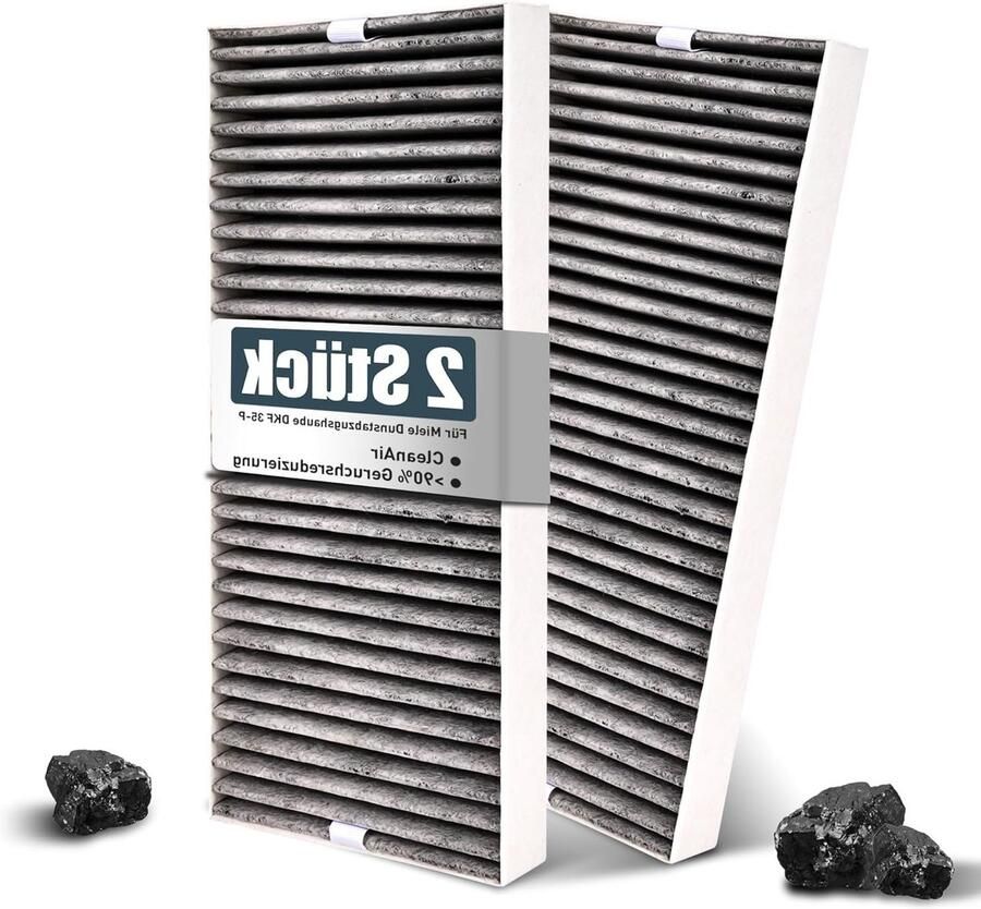 2 actieve koolstoffilters voor afzuigkap DKF 35-P geschikt voor recirculatie vervangingsfilters voor Miele modellen 7272 7473 7676 7876 en DAC xxxx