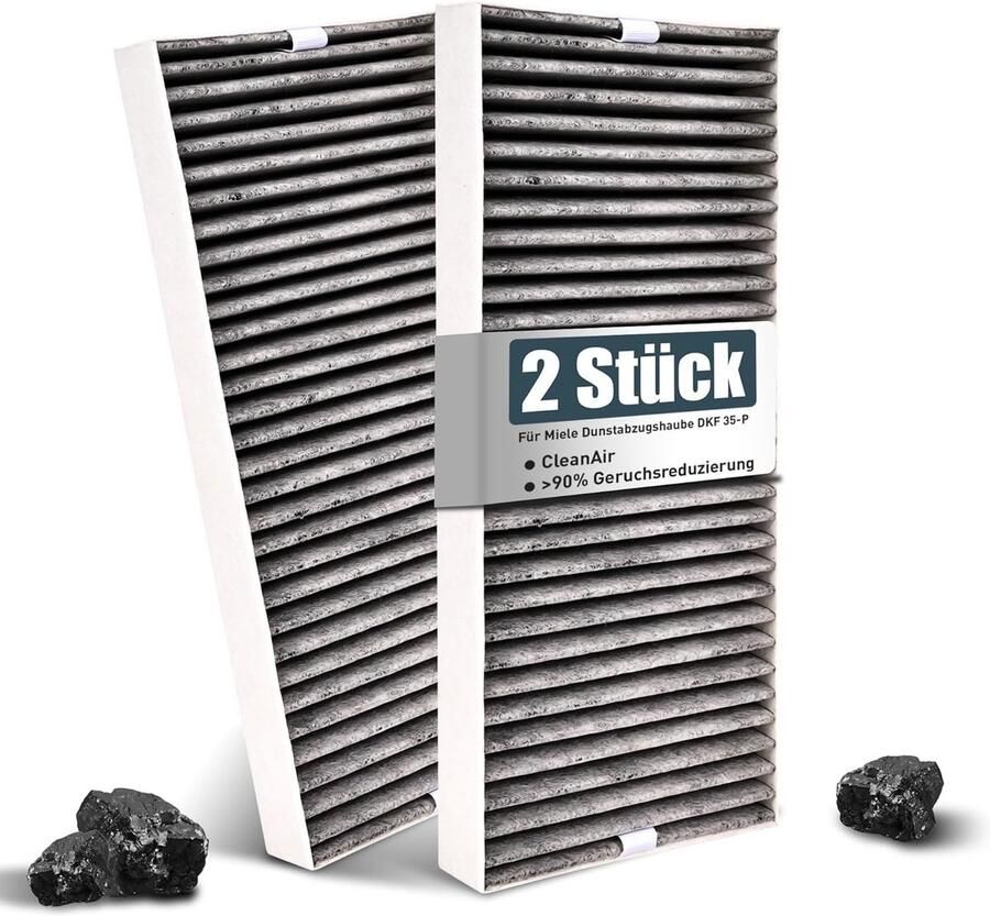 2 actieve koolstoffilters voor afzuigkappen geschikt voor recirculatiemodus en modellen zoals DKF 35-P kmda 7272 7473 7676 en 7876