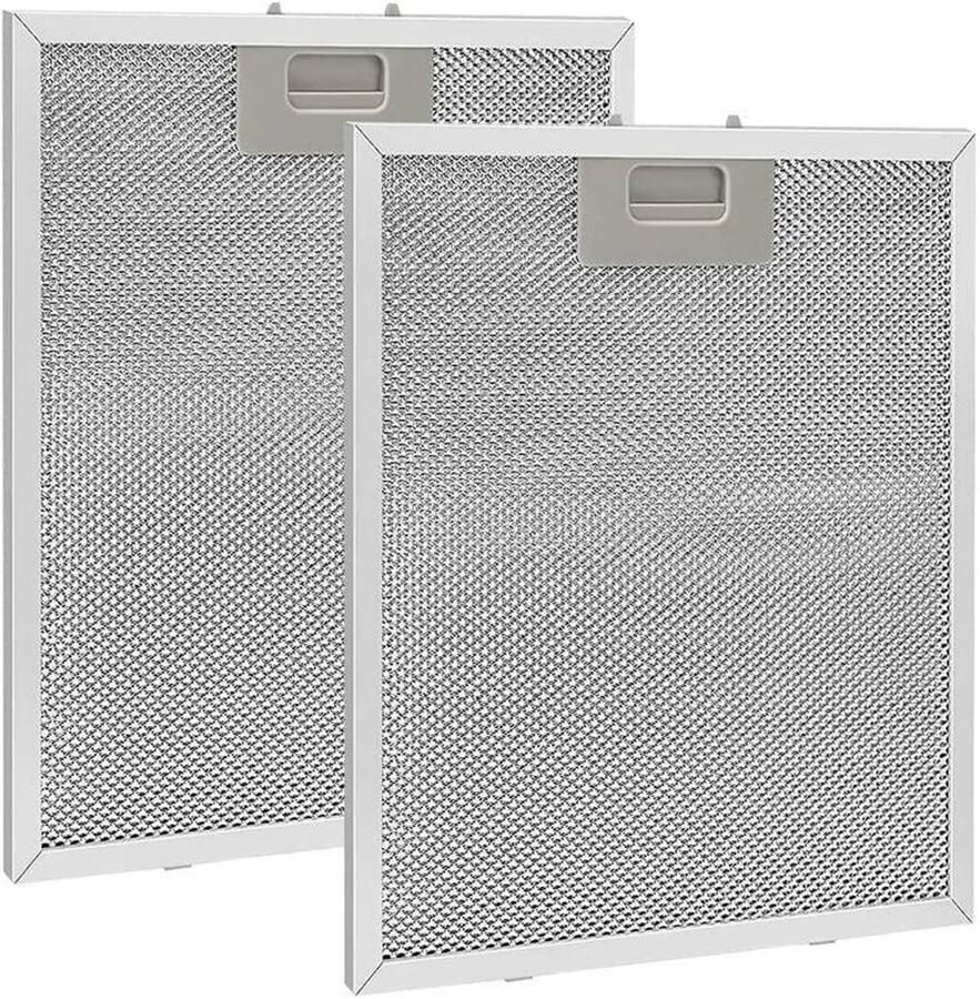 2-delige accessoire met metallic grijs filter voor afzuigkap van Geschikt voor Hotte Aspirante 320 x 260 mm