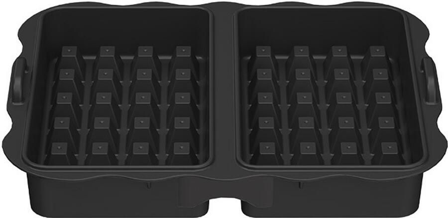 2-delige Geschikt voor Airfryer bakplaat voor Ninja AF300EU 400 451EU SL400EU siliconen wafelvorm zwart