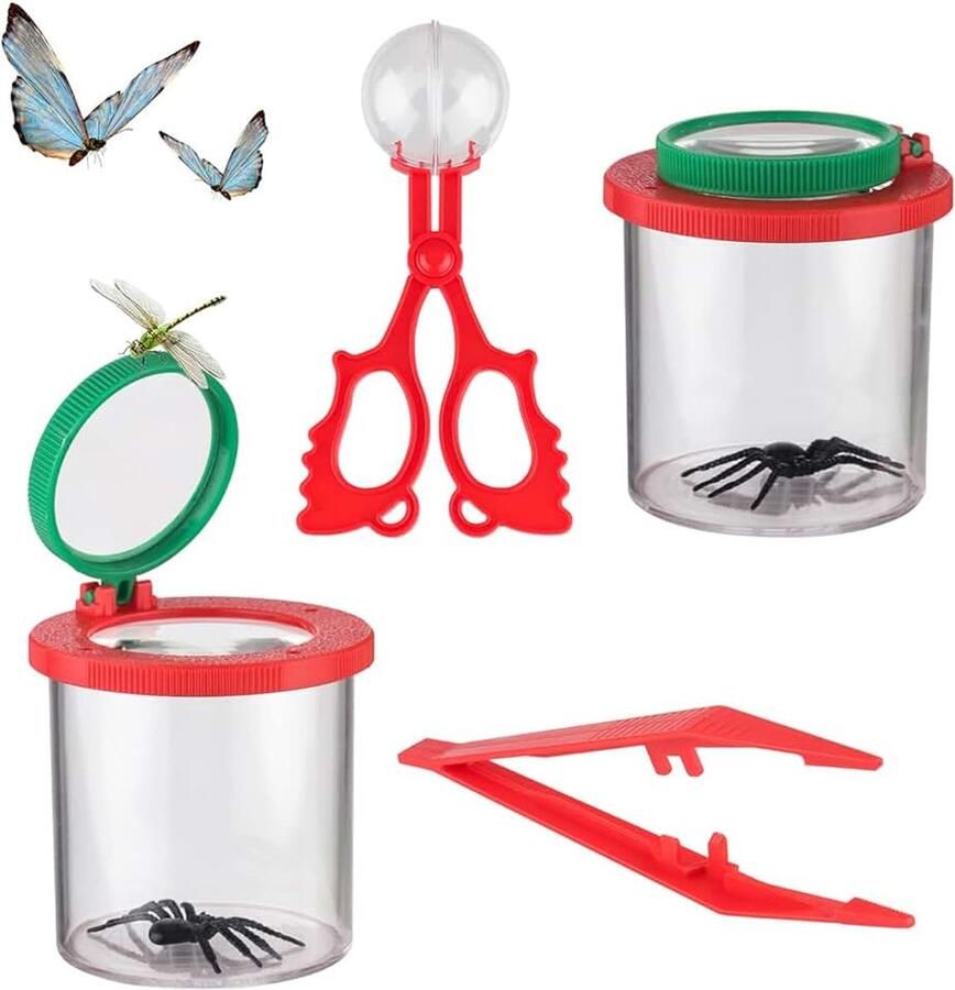 2-delige insectenvergrootdoos vergrootglas insectenvanger insectenkijker dozen voor kinderen insteekviewer mok vergrootglas insectenvergrootglas container voor kinderen