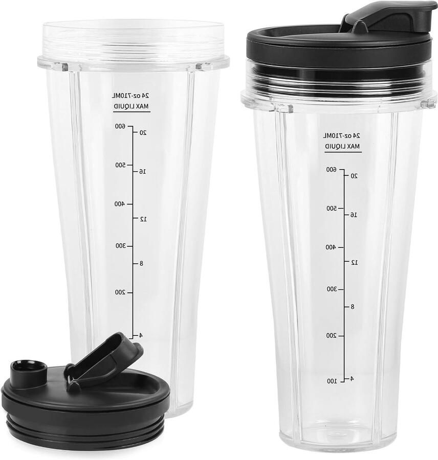 2-delige Mixer Cup Set 710ml Geschikt voor Ninja Blender en Food Processor Vervangende Onderdelen voor Mixen en Smoothies