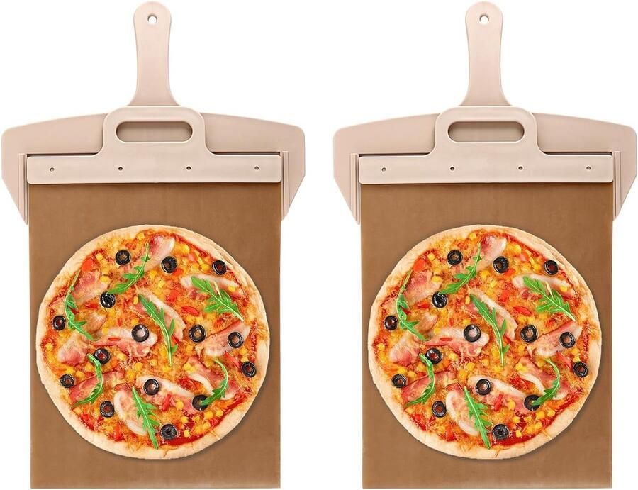 2-delige pizza schep set 58 x 30 cm pizza snijder voor zelfgemaakte pizza bakken en brood bereiden