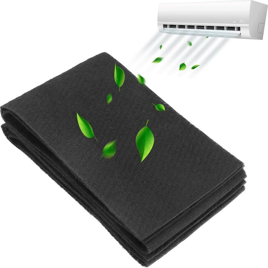 2-delige set snijdbare actieve koolstoffilter 120 cm x 20 cm x 3 mm voor afzuigkappen en luchtreinigers