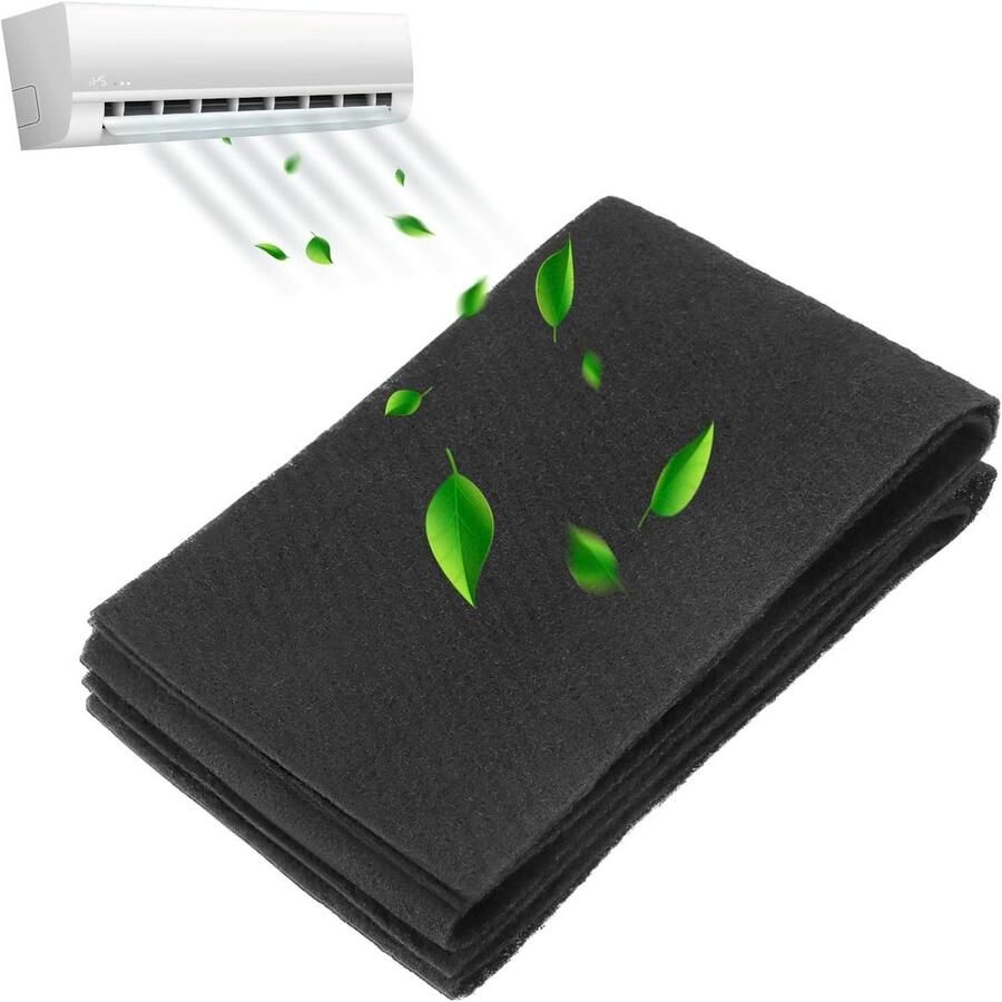 2-delige set snijdbare actieve koolstoffilter voor afzuigkappen en luchtreinigers 120x20x3 mm effectief filteren geuren