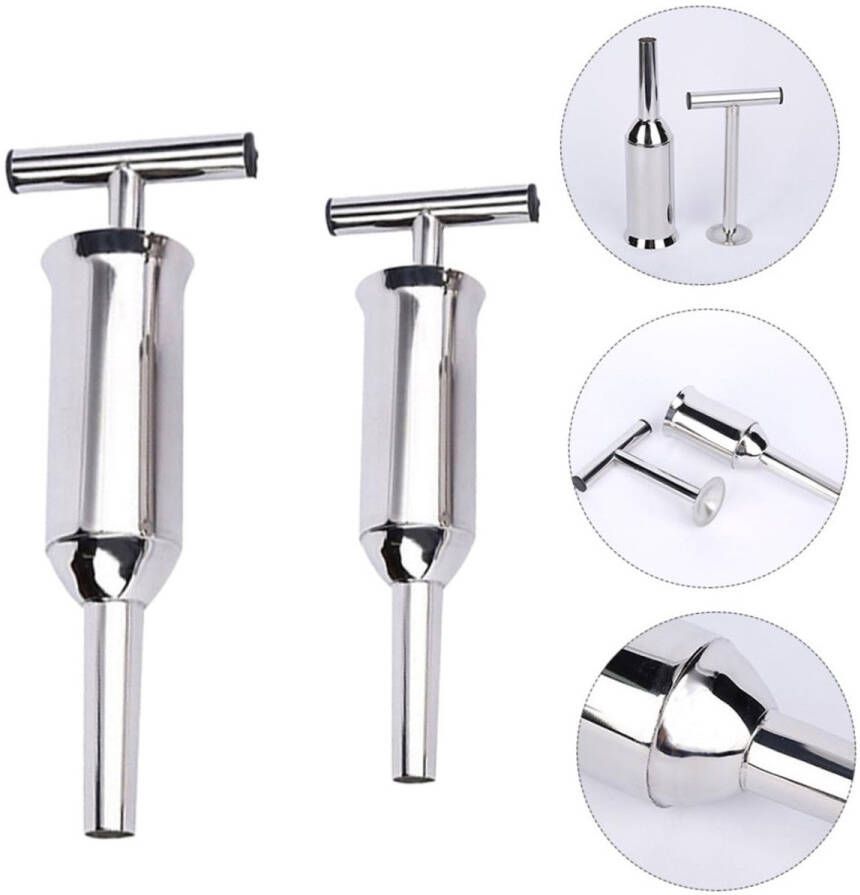 2-delige worstvulmachine Vultrechter van roestvrij staal Worstvulmachine van voedingskwaliteit voor thuisgebruik Handmatig vulgereedschap Gemakkelijk schoon te maken Geschikt voor zelfgemaakte worsten gehakt en darmen Zilver