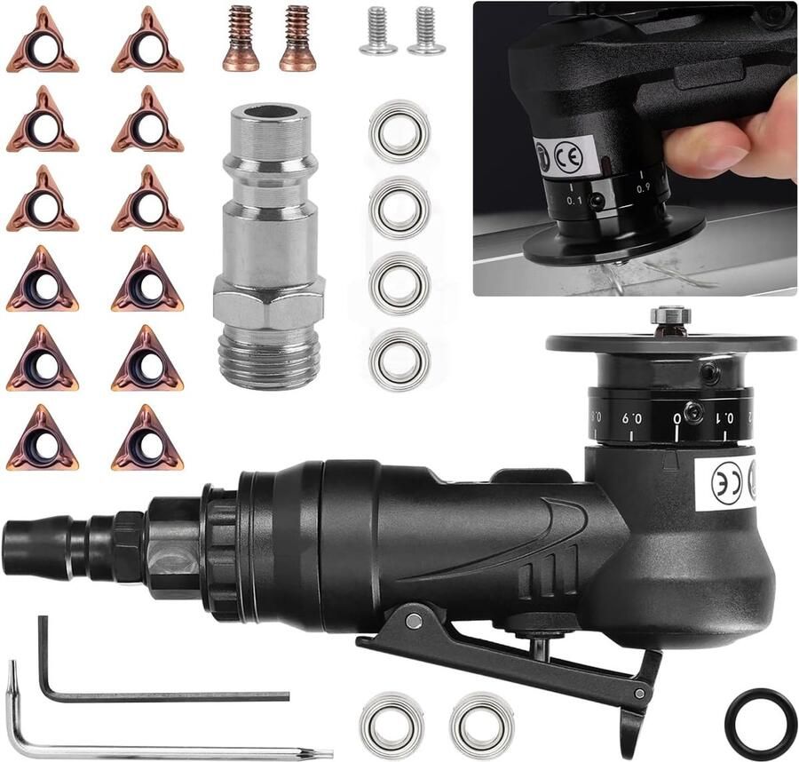 2-in-1 45° Pneumatic Tilt Off Machine Set with Knife and Bearing Handheld Grinding Tools for Arc Angle 1 4 Inch Air ShopVlot