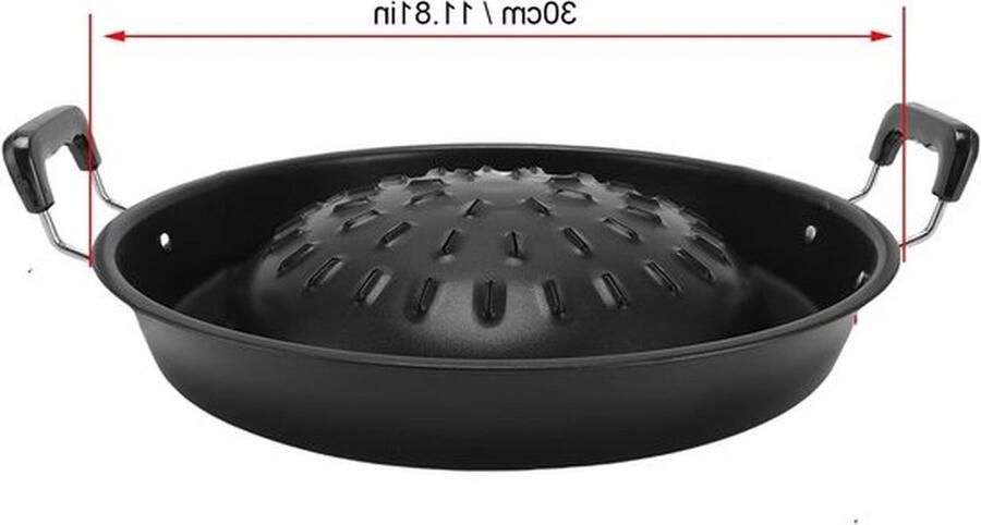 2-in-1 Aluminium BBQ Grill Pan voor Perfecte Steak en Hot Pot Antiaanbaklaag Evenwichtige Verhitting en Ideaal voor Thuis Barbecueën 35 cm Zwart