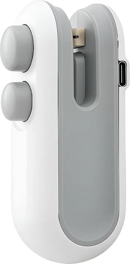2-in-1 aluminiumfolie sealmachine mini sealmachine handmatig sealapparaat geschikt voor plastic zakken verpakkingszakken chipszakken snackzakken keukengadget (wit)