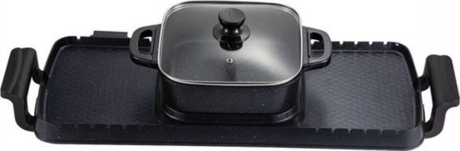 2 in 1 Bbq Grill Hete Pot 2400W Multifunctionele Elektrische Grill Hot Pot 73 5x26 5x19 cm Gegoten Aluminium