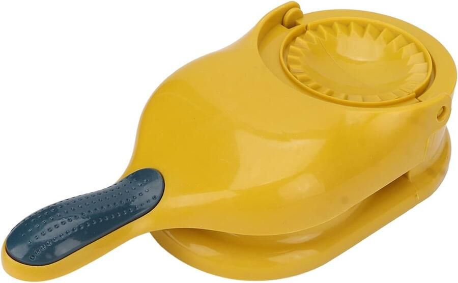 2-in-1 draagbare knoedelmachine handmatig deegpersgereedschap eenvoudig keukenaccessoire voor snelle knoedels kindvriendelijk geel