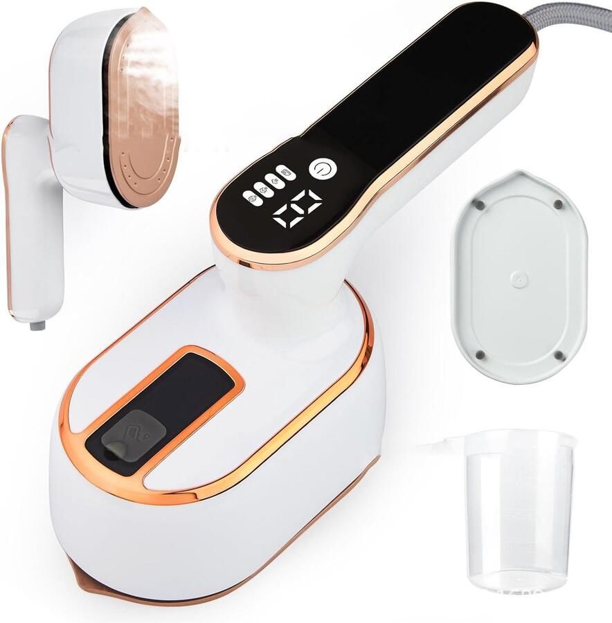 2-in-1 draagbare mini reisstoomstrijkijzer en kledingstomer 1000W vermogen binnen 15 seconden snel opwarmen voorzien van 100ml watertank compact handheld model geschikt voor thuis en op reis