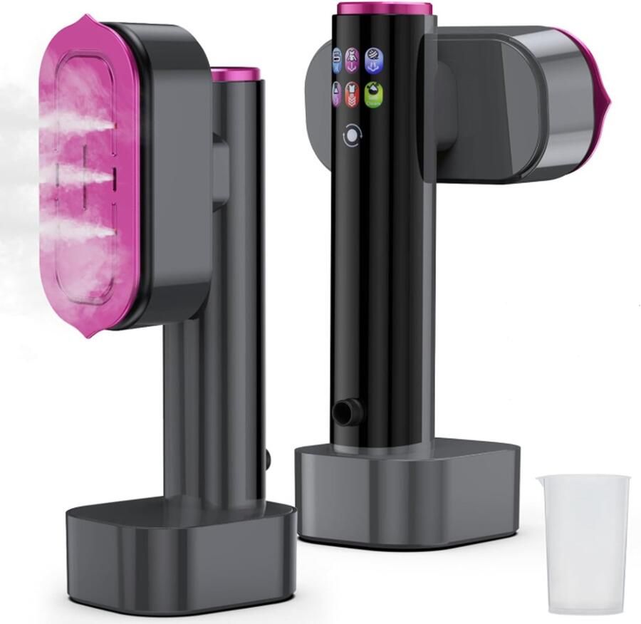 2-in-1 draagbare stoomstrijkijzer & kledingstomer 1300W vermogen binnen 10 seconden snel opwarmen 200ml grote watertank totaal 6 werkstanden (5+1) inclusief strijkhandschoen. Perfect geschikt voor thuis kantoor en op reis